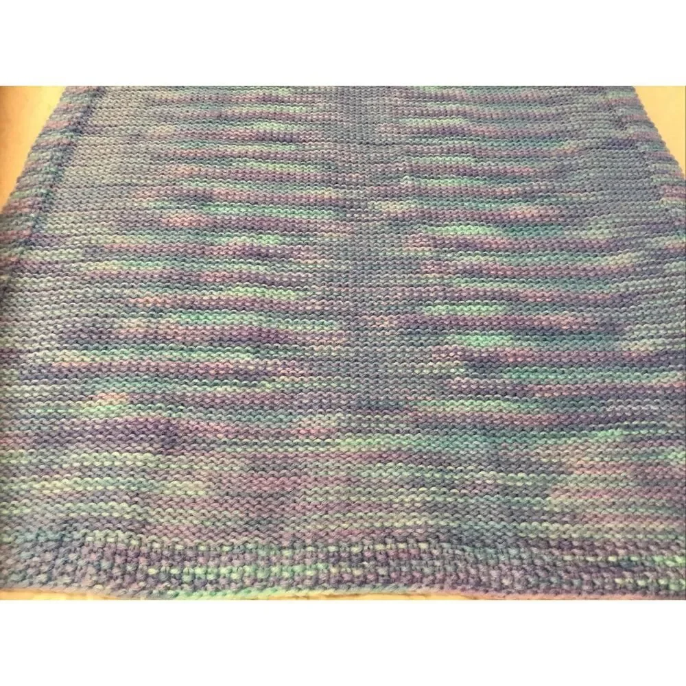 New Handmade Crocheted Baby‎ Blanket Lap blanket Blue purple 35LX26W inches